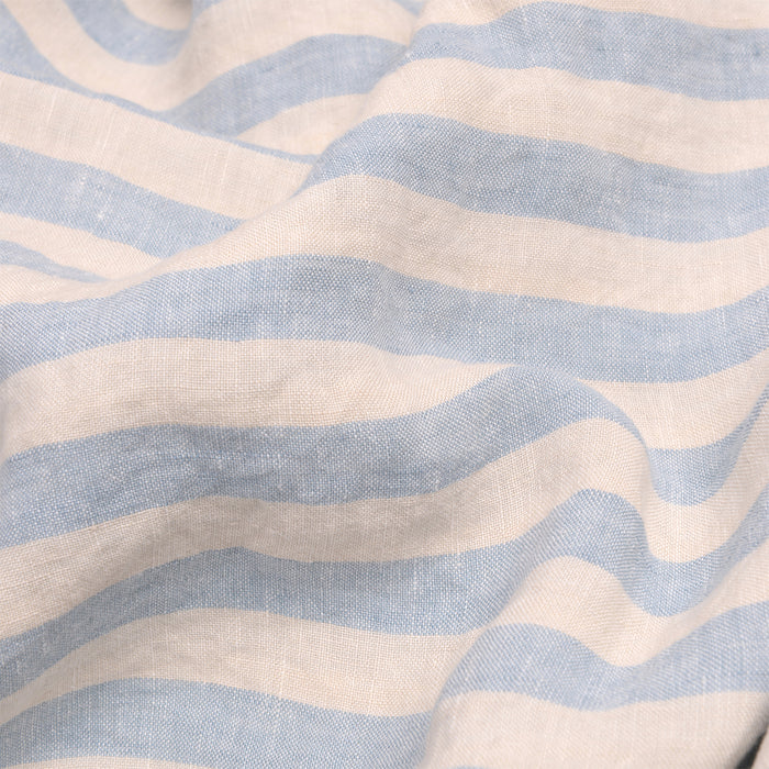 Coastal Blue Pembroke Stripe Linen Sheet Set