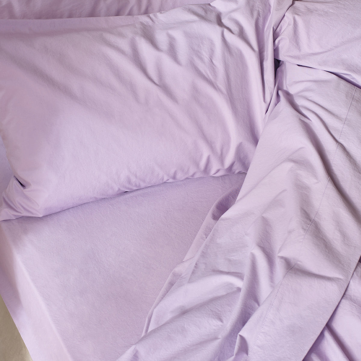 Lavender Washed Cotton Percale Fitted Sheet