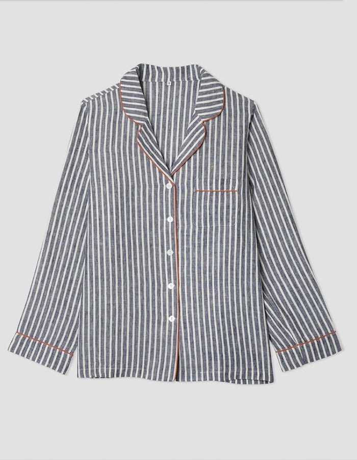 Midnight Stripe Pajama Shirt (Top Only)