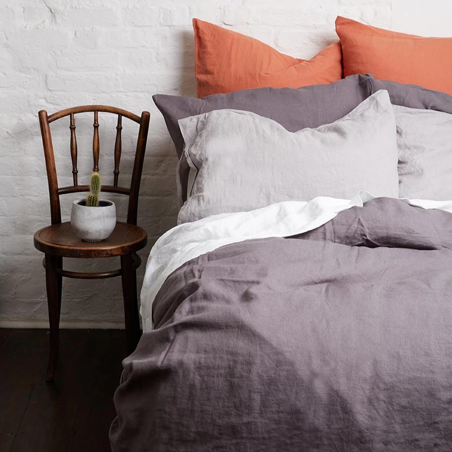 Charcoal Gray Linen Pillowcases (Pair)