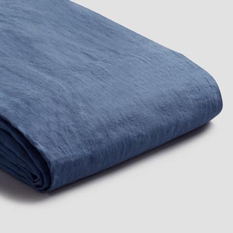 Blueberry Linen Flat Sheet