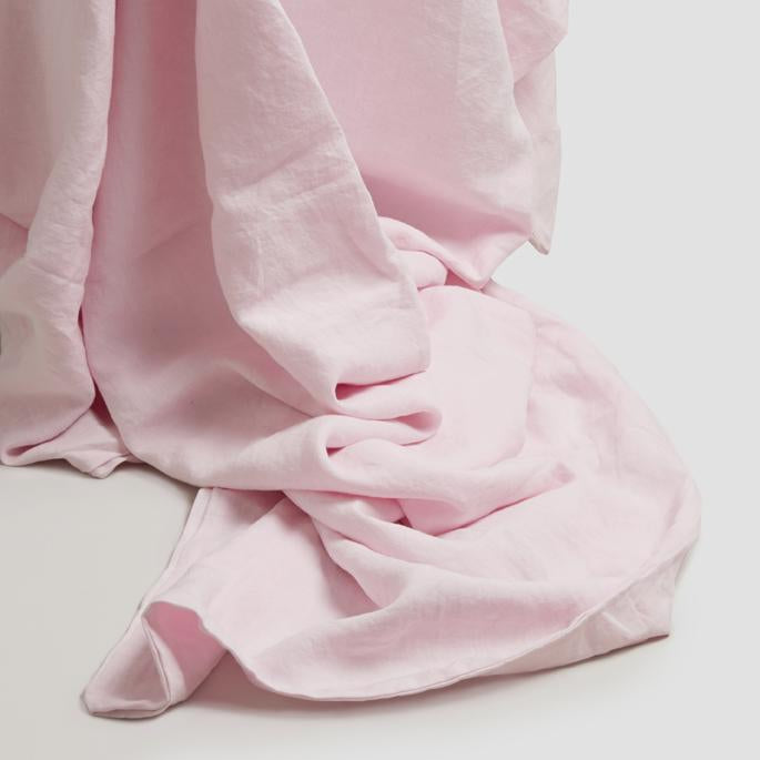 Blush Pink Linen Flat Sheet