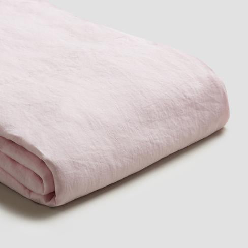 Blush Pink Linen Fitted Sheet