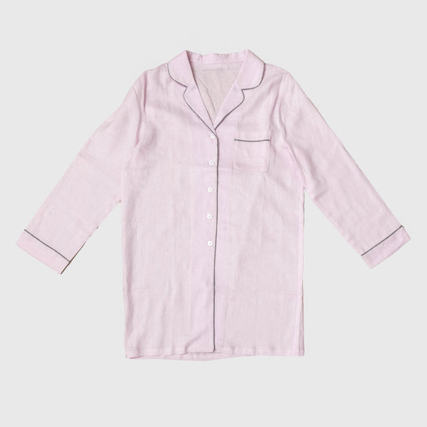 Blush Pink Linen Night Shirt