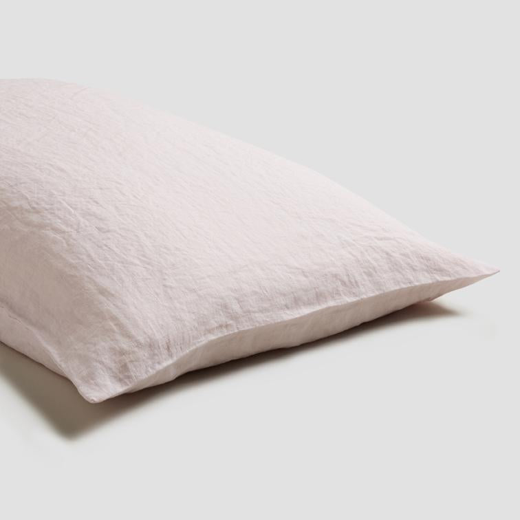 Blush Pink Linen Pillowcase (Pair)