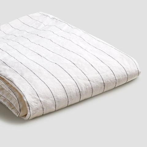 Linen duvet cover, striped linen bedding - Linenbee