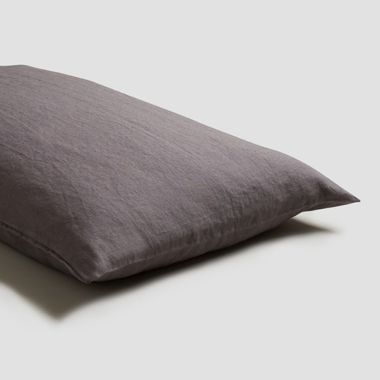 Charcoal Gray Linen Pillowcases (Pair)