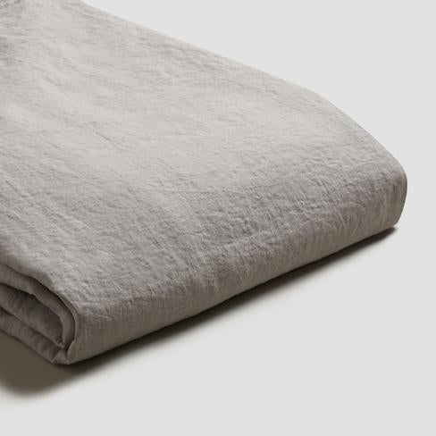 Dove Gray Linen Fitted Sheet