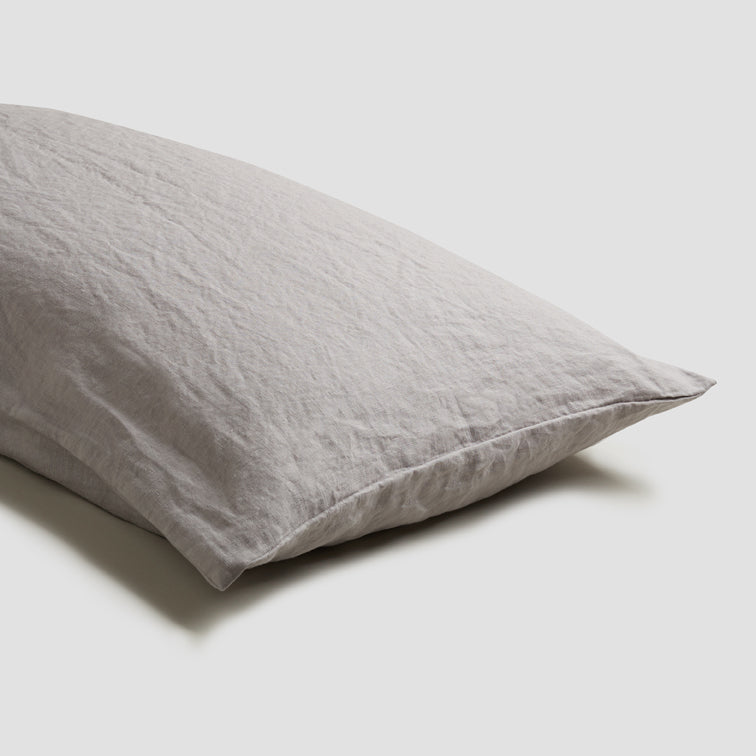 Dove Gray Linen Pillowcases (Pair)