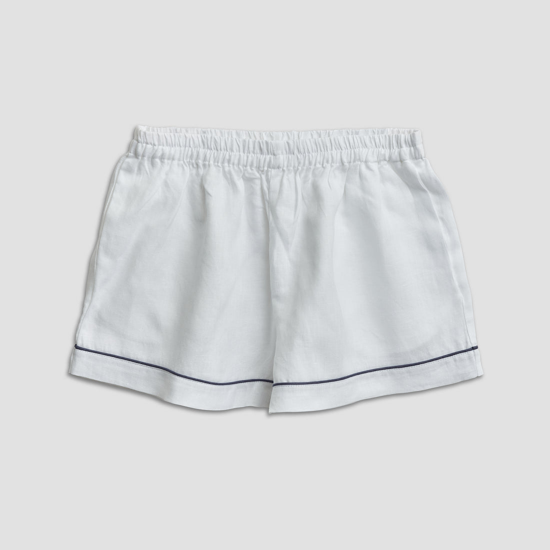 White Linen Pajama Shorts Set | Piglet in Bed US