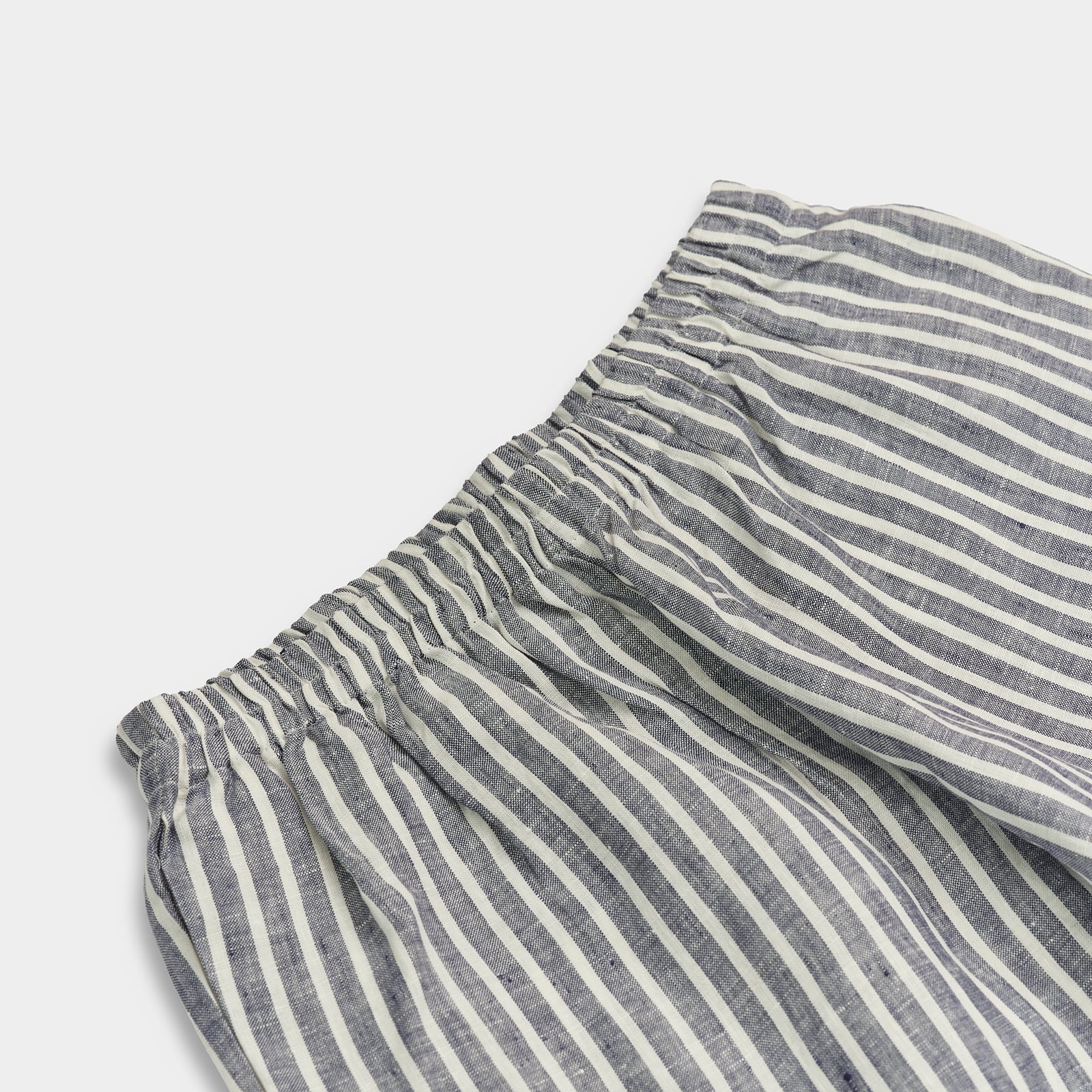 Women's Midnight Stripe Linen Pajama Pants Waistband