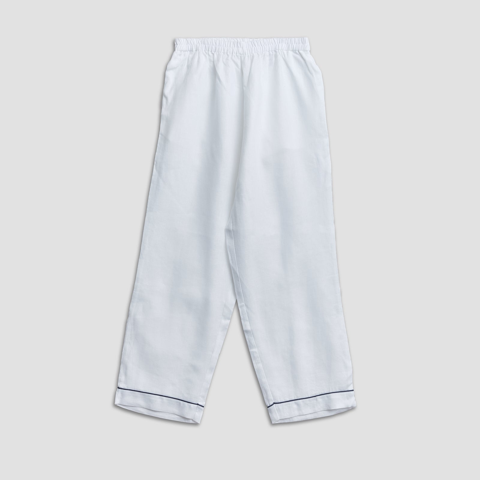Women's White Linen Pajama Pants 