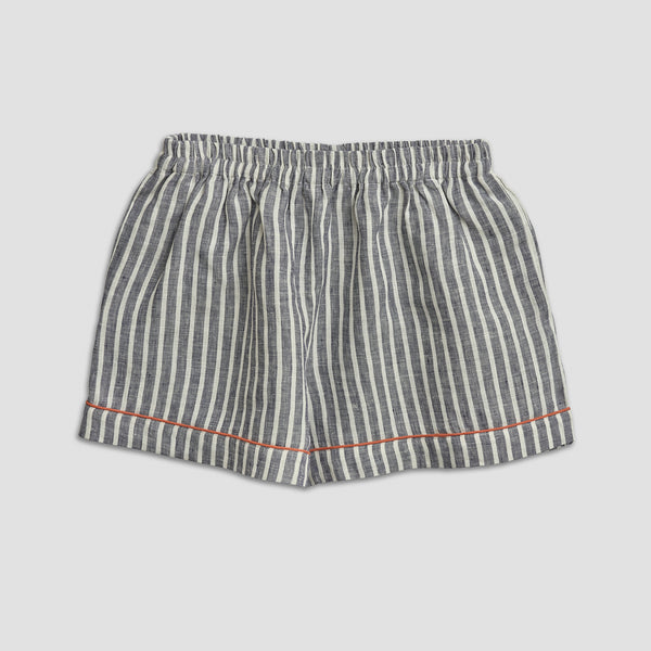 Women's Midnight Stripe Linen Pajama Shorts