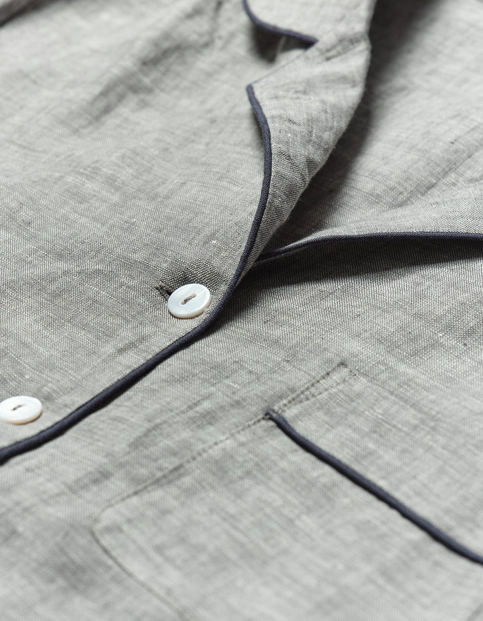 Men's Gray Linen Pajama Set