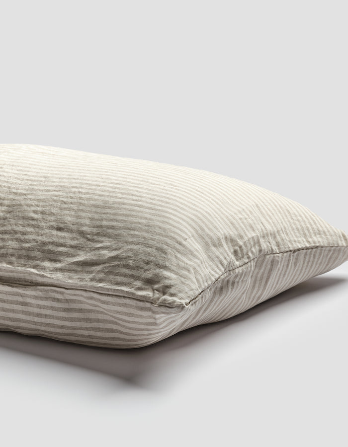 Oatmeal Stripe Linen Pillowcases (Pair)