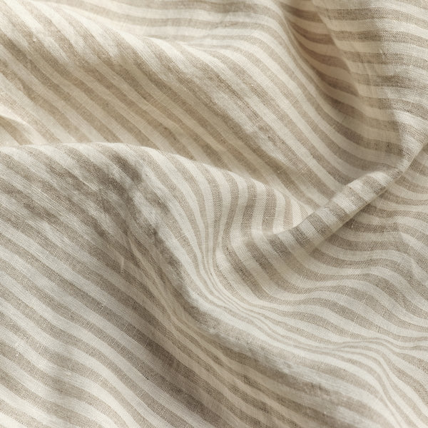 Oatmeal Stripe Linen Flat Sheet