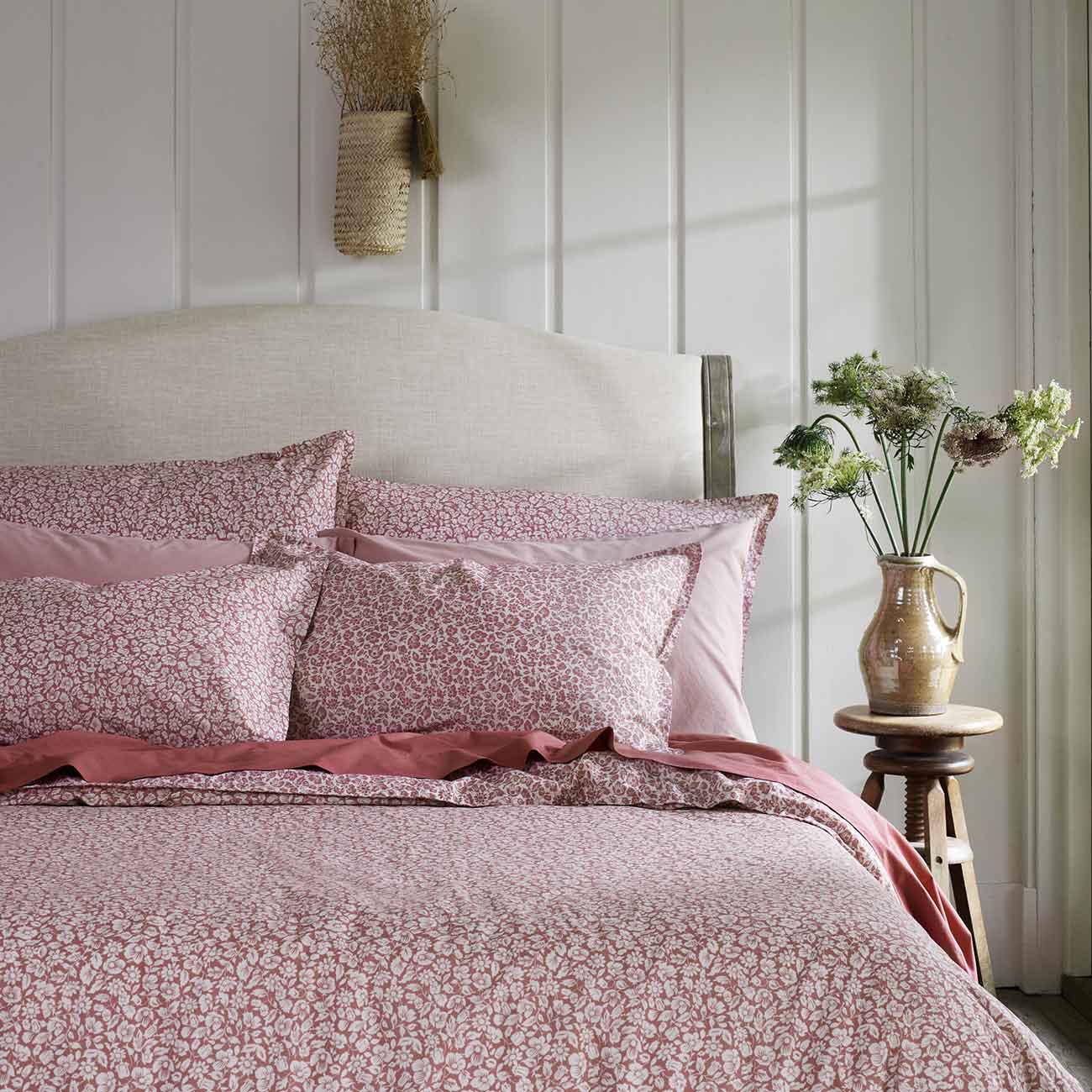 Red Dune Meadow Floral Printed Cotton, Red Dune Percale Cotton and French Rose Percale Cotton Bedding 