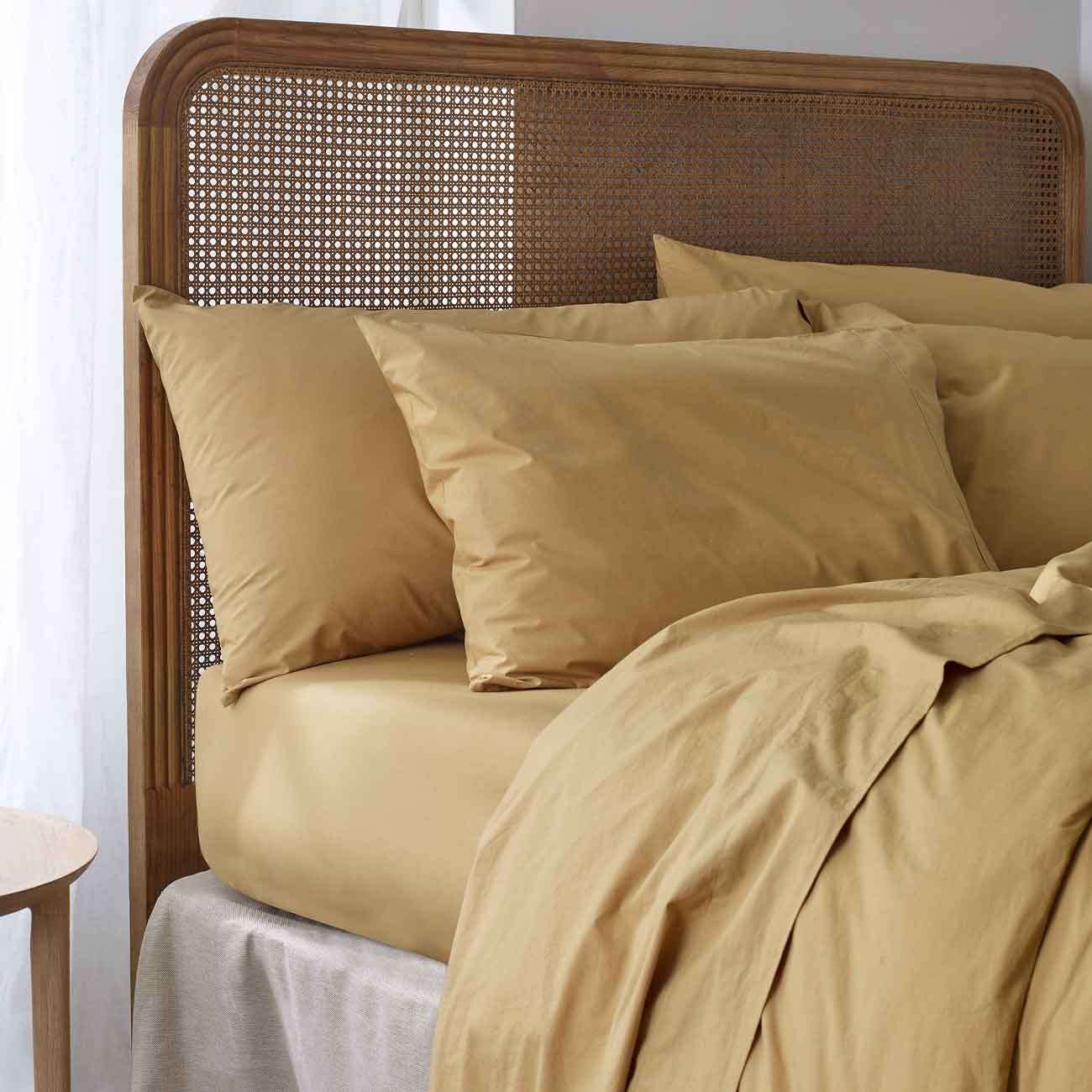 Butterscotch Washed Cotton Percale Bedding