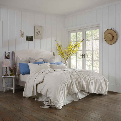 Parchment Washed Cotton Percale Duvet Cover - alternate image