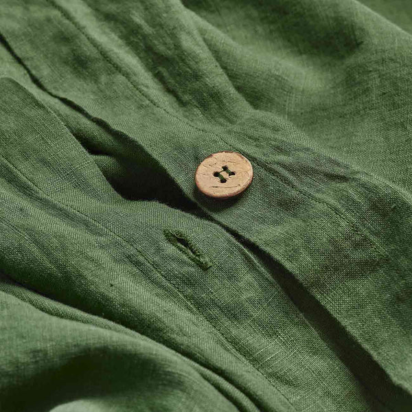 Forest Green Linen Duvet Cover | Piglet in Bed US