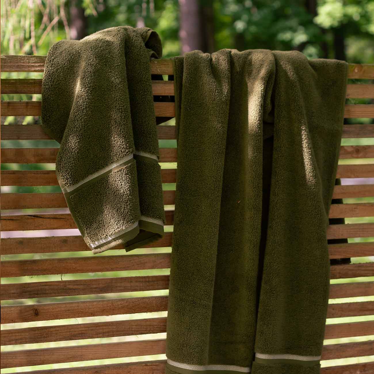 Botanic Green Cotton Towels