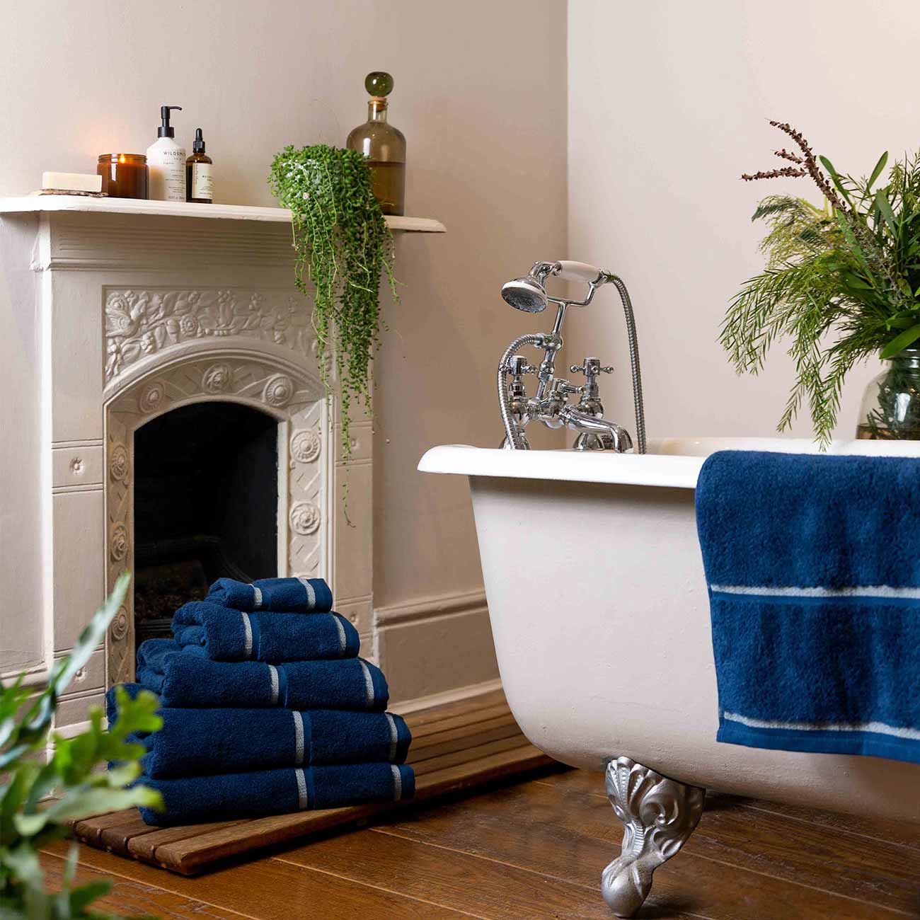 Moonlit Blue Towels and Bath Mat