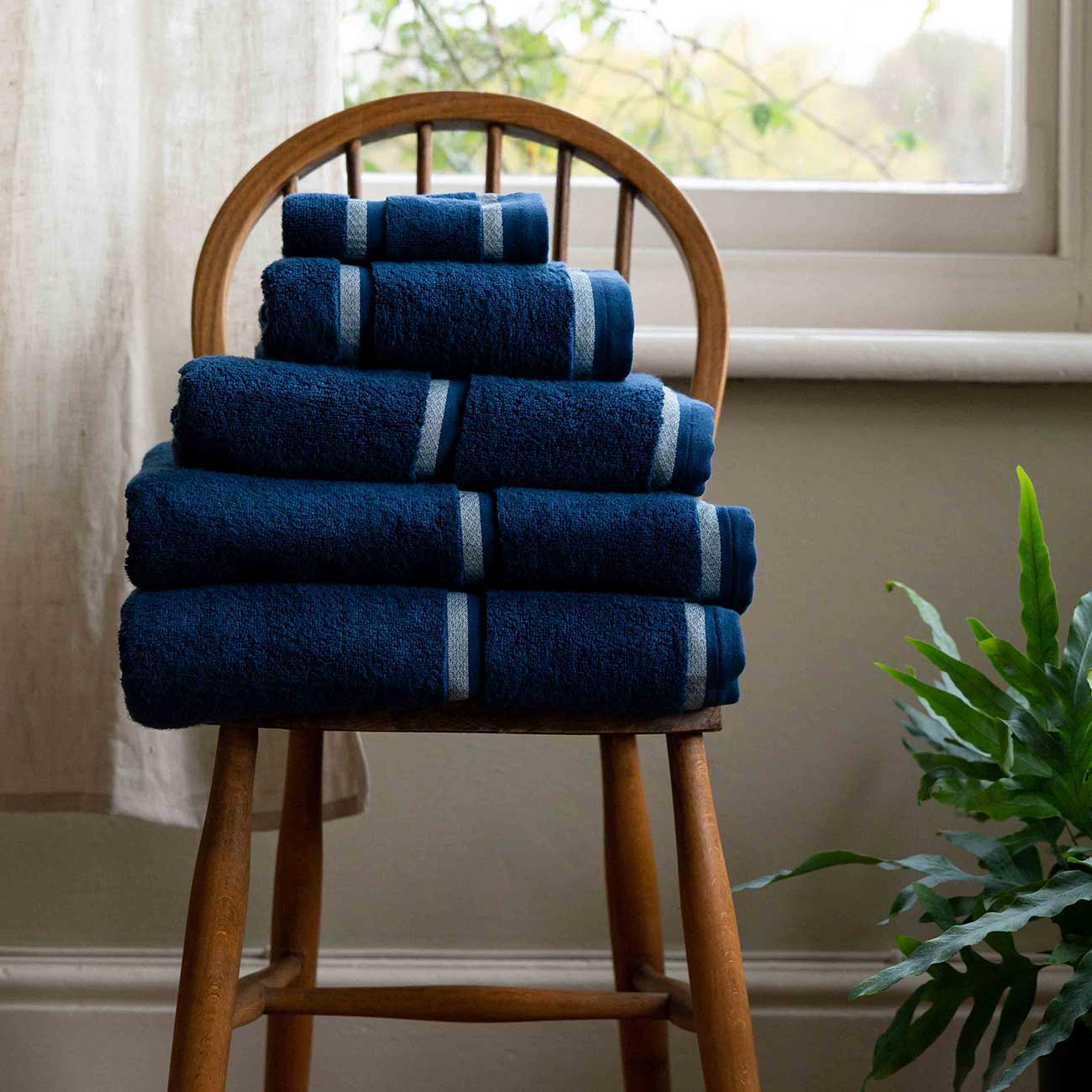 Moonlit Blue Cotton Towels