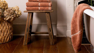 Warm Clay Cotton Towels and Bath Mat