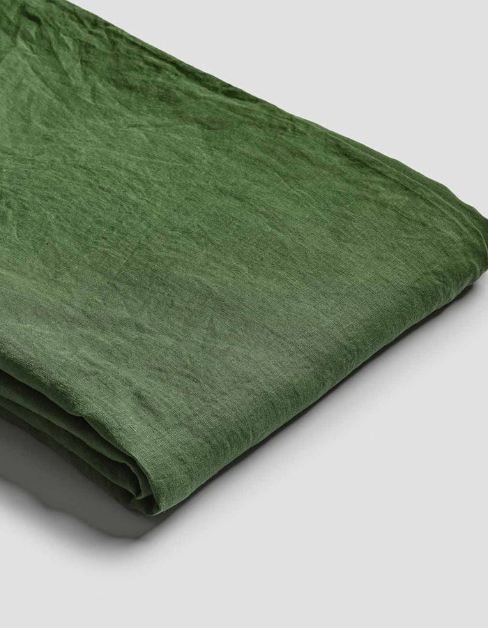 Forest Green Linen Flat Sheet