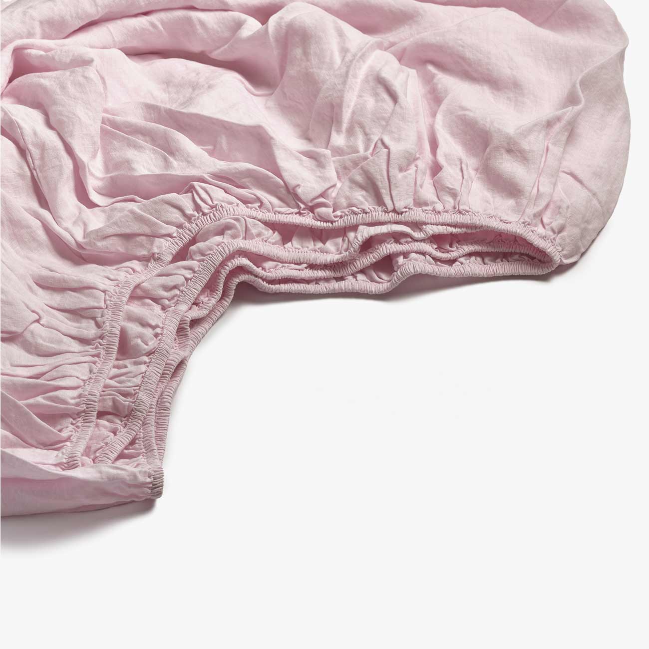 Blush Pink Linen Fitted Sheet