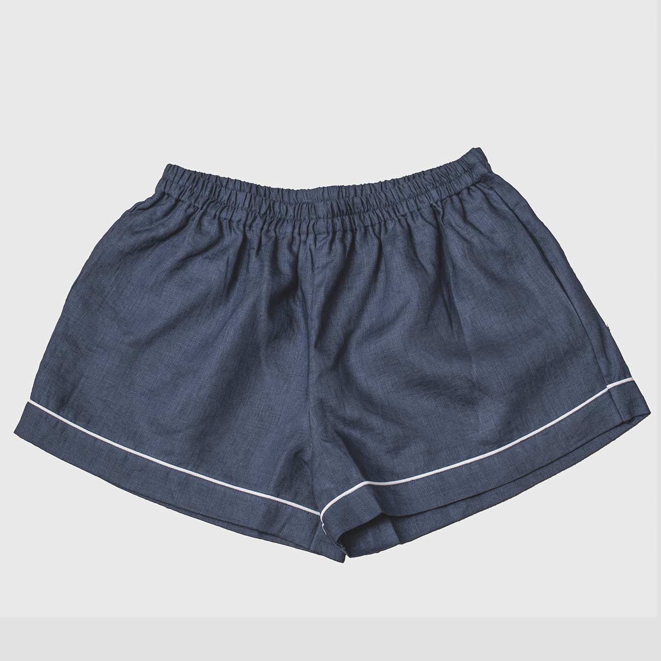 Blueberry Linen Pajama Shorts Set
