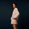 Blush Pink Linen Pajama Shorts - Piglet in Bed US