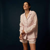 Women's Blush Pink Linen Pajama Shirt