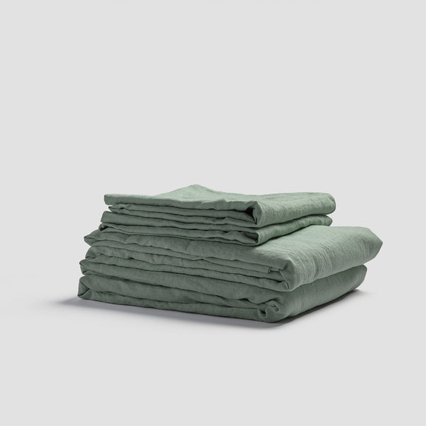 Sage Green Linen Sheet Set