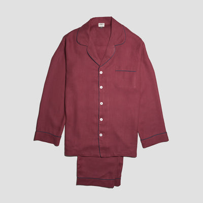 Men's Cherry Linen Pajama Set