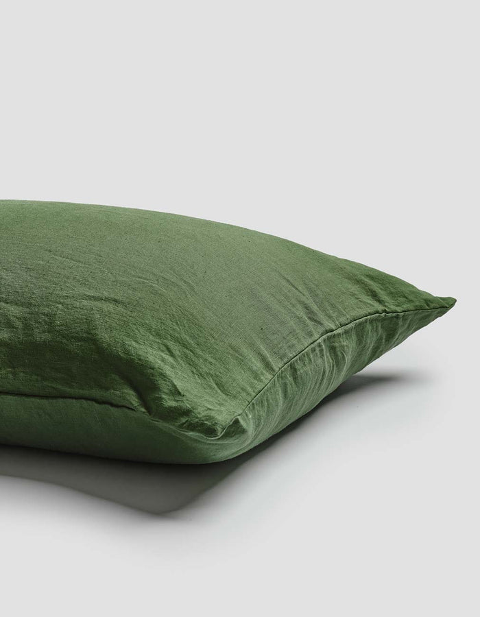 Forest Green Linen Pillowcases (Pair)
