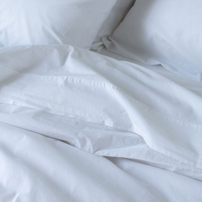 White Washed Cotton Percale Bedtime Bundle