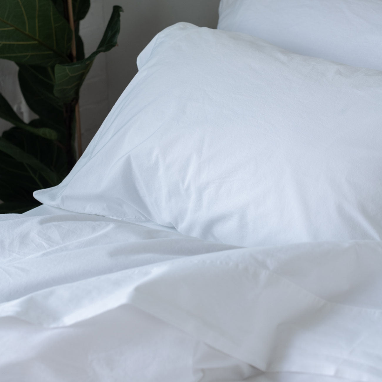 White Washed Percale Cotton Flat Sheet