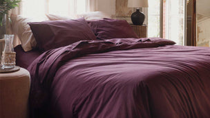 Mulberry Washed Percale Cotton Bedding
