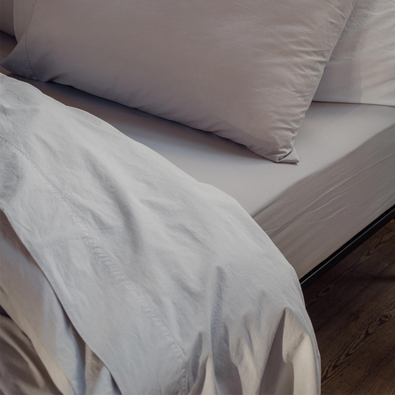 Stone Washed Percale Cotton Fitted Sheet