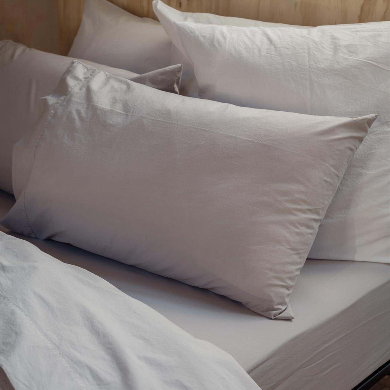 Stone Washed Percale Cotton Pillowcases (Pair)