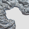Warm Blue Gingham Linen Sheet Set