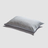 Warm Blue Gingham Linen Sheet Set