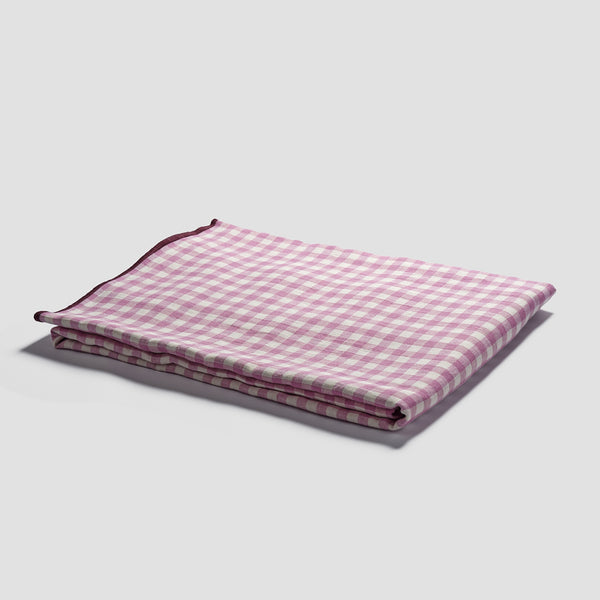 Orchid Gingham Linen Tablecloth