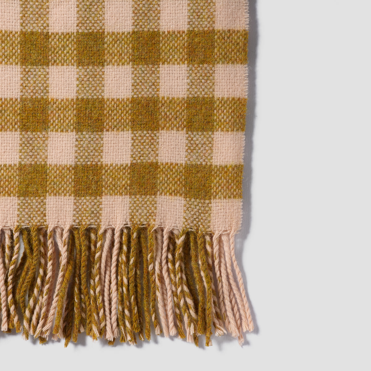 Ochre Gingham Wool Blanket Piglet in Bed US