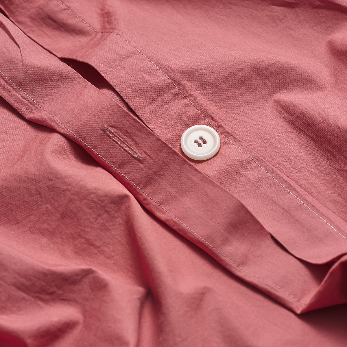 Red Dune Washed Cotton Percale Duvet Cover Fabric Detail