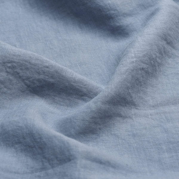 Dusk Blue Linen Fabric Detail