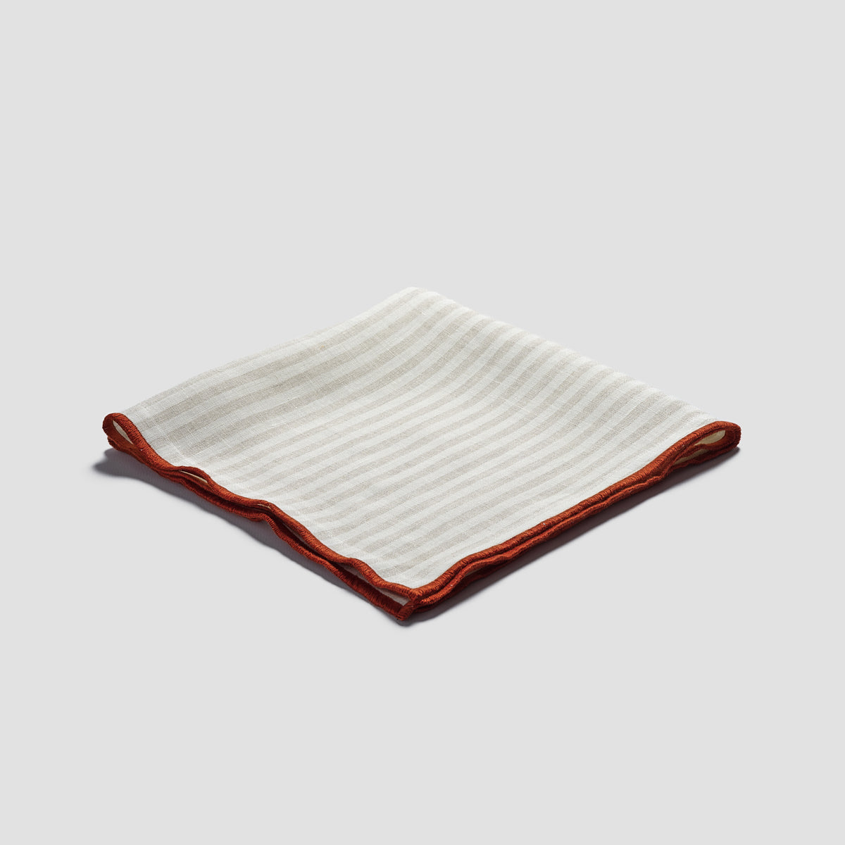 Oatmeal Stripe Linen Napkin Set