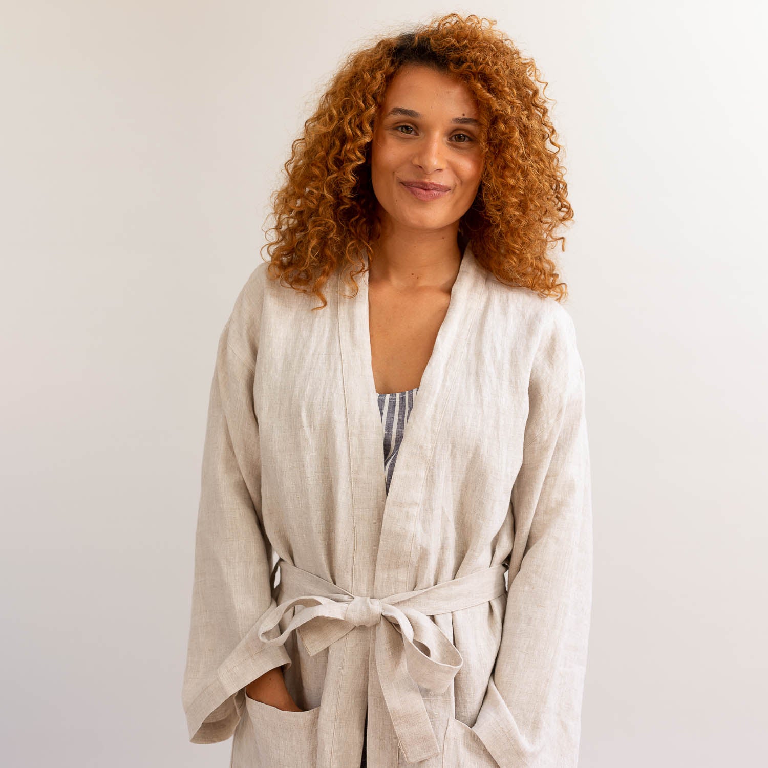 Womens linen shop dressing gown