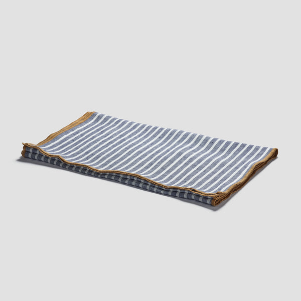 Midnight Stripe Linen Table Runner